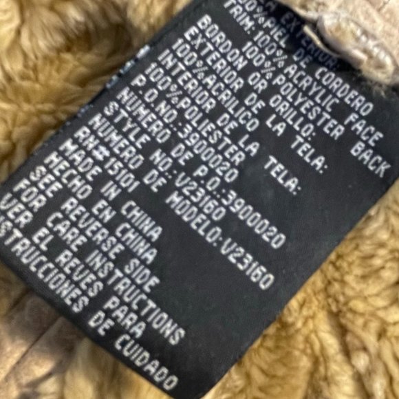 Rampage Suede Leather Faux Shearling Fur Lined Camel Tan Jacket - Picture 5 of 7